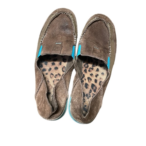 ARIAT Cruiser Brown Leather Suede Boat Loafers Shoes Women’s Size 9B - Picture 6 of 8